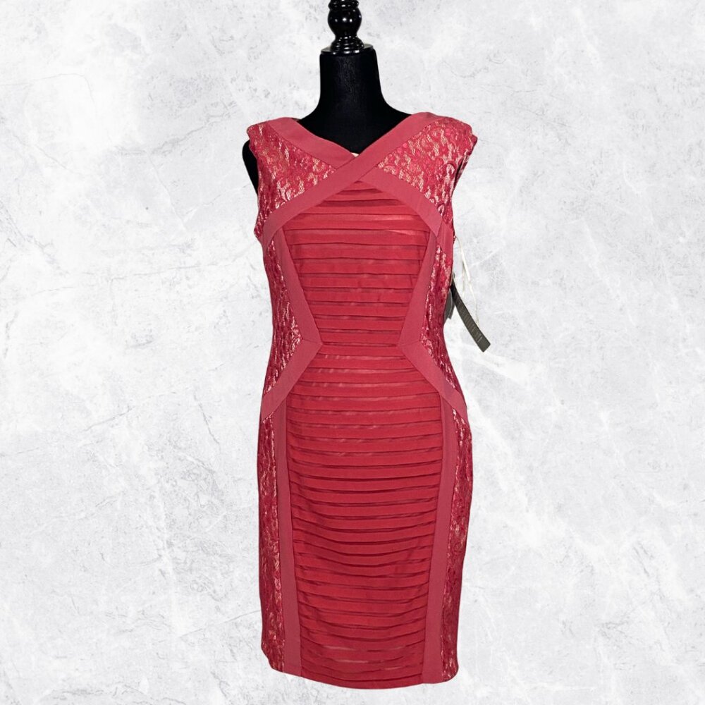 Melrose Pink Lace Sleeveless Dress